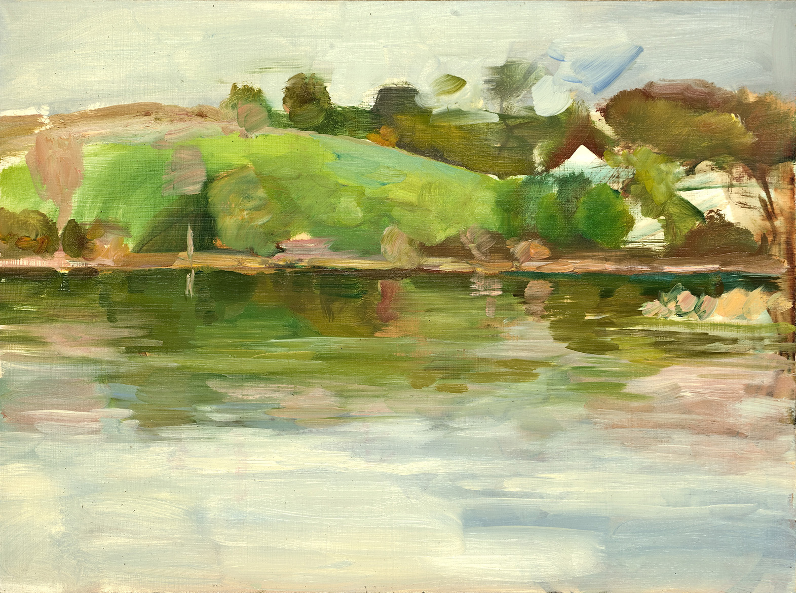  Spring River; oil on board, 12 x 16
