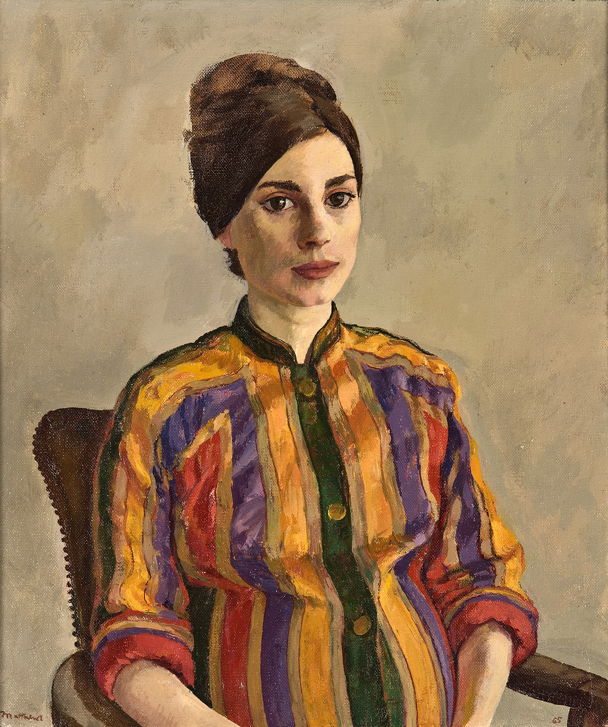  Lelia Pregnant with Tom; oil on canvas, 14 x 12 inches, 1965 